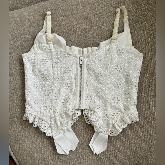 ✨ FOR LOVE AND LEMONS Sophie White Eyelet Bustier Corset Lingerie Top - Picture 6 of 16